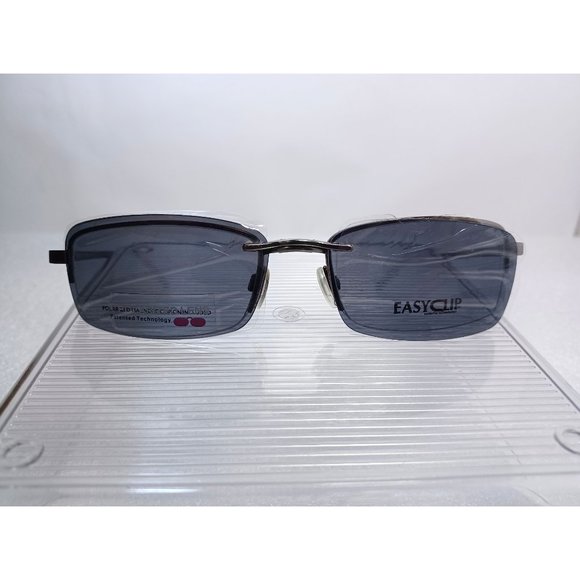 EasyClip Polarized Clip-on 1/2 Rim Eyeglasses Iridescent Bronze Silver 52-19-140 - Picture 5 of 15